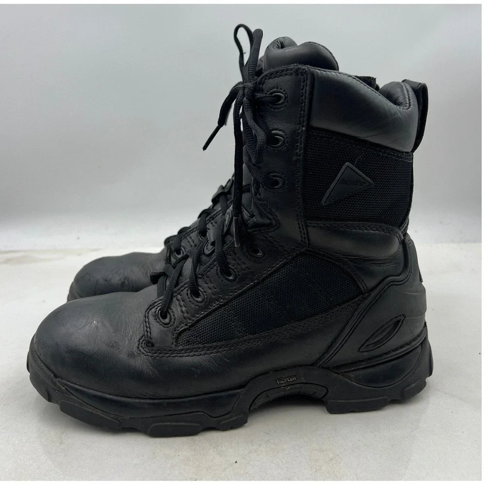 Thorogood Boots Mens Sz 9W Combat Leather Work Sniper Tactical Side Zip 834-6760